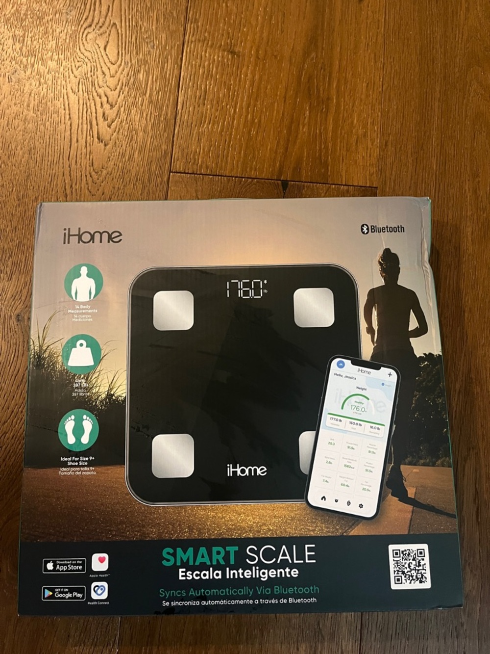 iHome Smart Scale - Smart Scale syncs Automatically via Bluetooth brand new